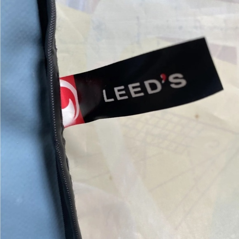 Leeds Tote Canvas Bag Black &  Blue RARE New 14.5" X15.5" - Picture 7 of 9